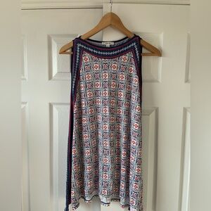 An A frame sleeveless top.